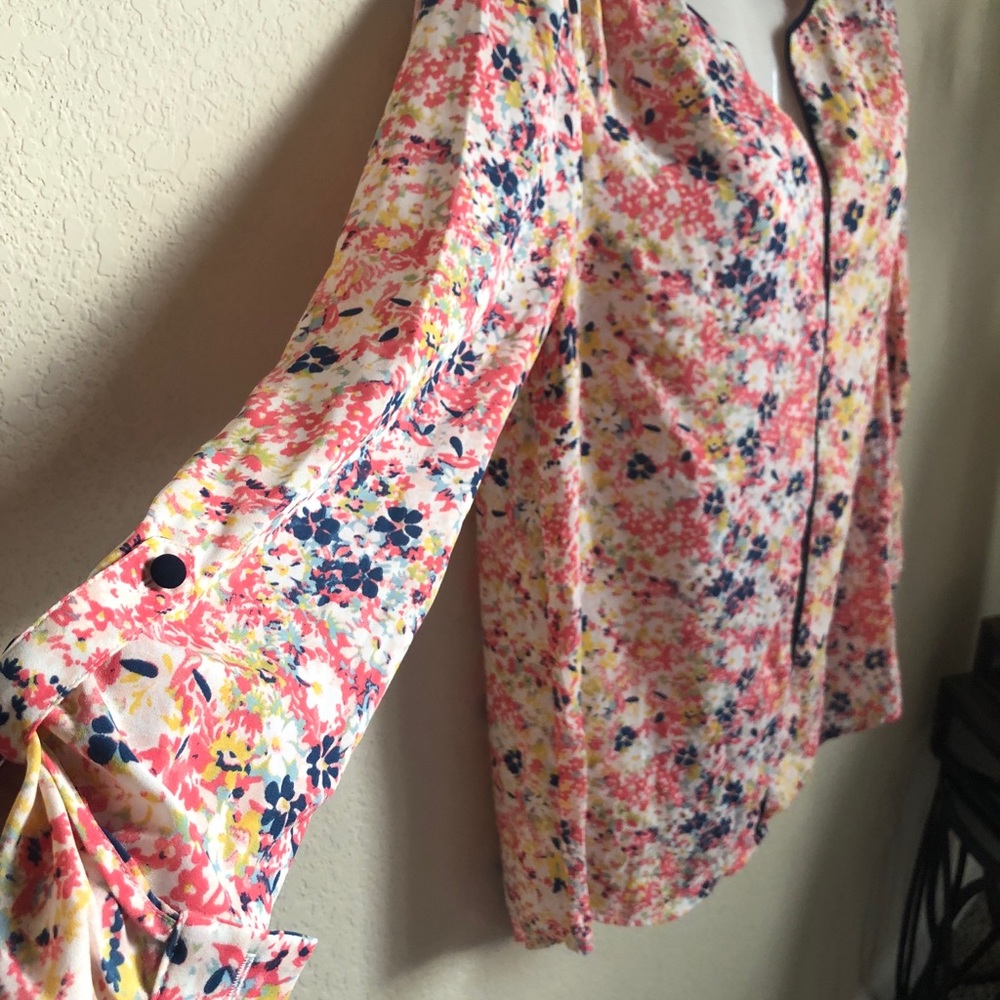 Modcloth Multi Colored Flowered Top - image 8